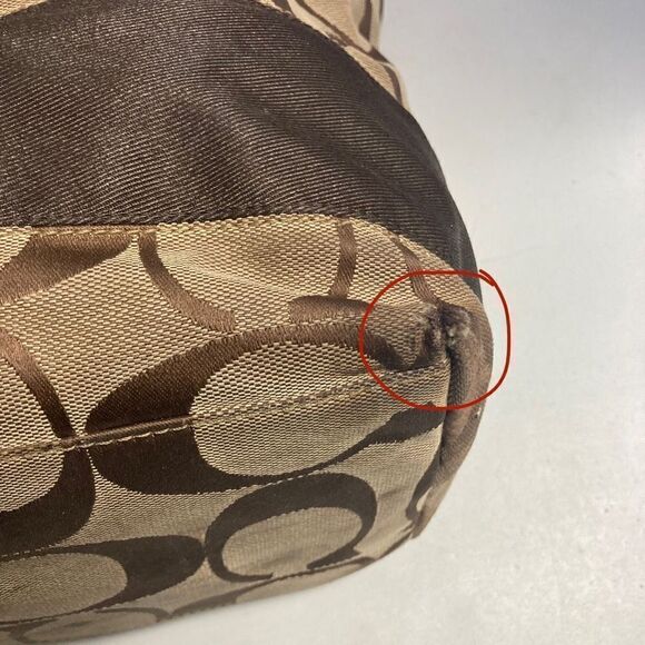 COACH Canvas Signature Logo Bag Brown With Dust Bag 10125 - Picture 6 of 14
